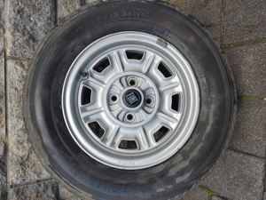 verkaufe 1 FIAT Cromodora Felge 13"x5J, mit Uniroyal Rallye 185 70SR13 Radial -Reifen