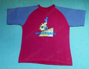 Shirt mit Frontdruck bordeaux grau Gr 146 152   kurzarm