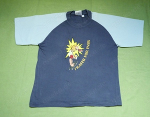 Shirt mit Frontdruck blau Gr 146 152   kurzarm