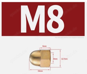 Messingmuttern M6, M8 & M10 - Normal-, Flach- & Hutmuttern Bild 5
