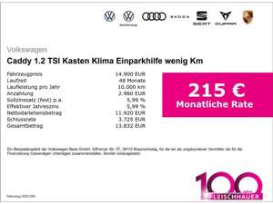 Volkswagen Caddy 1.2 TSI Kasten Klima Einparkhilfe wenig Km Bild 3