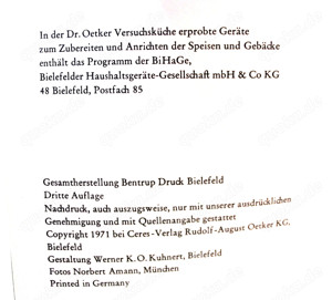 Buch - Schlemmertopf - Herzhaftes für Feinschmecker - Oetker - 1971 Bild 5