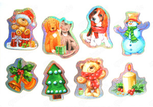 4 Stück - Weihnachtskarten Tiermotive mit Kuverts + Aufklebern - NEU Bild 3