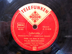 Schellack Schallplatte: Goldy u. Peter de Vries - Lula-Leila - Fern am Strande von Samoa