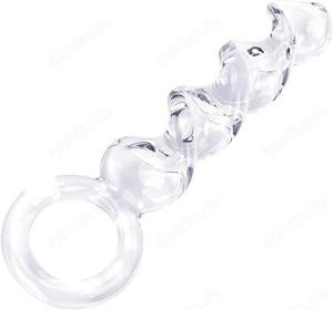 Spiral Dildo, Glas Plug, mit Ring