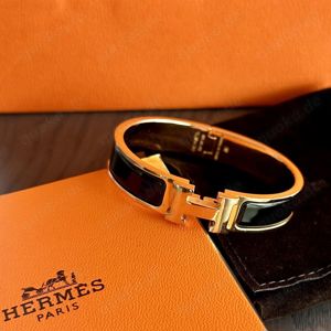  HERM S Armreif Clic H Schwarz   Roségold Größe PM