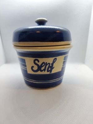 Bautzner Senftopf Keramik grün - mint   incl. Bautzener SenfBecher Bild 10