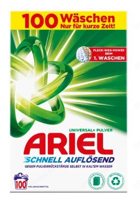 Ariel Vollwaschmittel Universal+ Pulver 100WL Wäschen Neu OVP