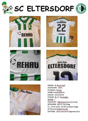 Trikot Matchworntrikot Bayernliga SC Eltersdorf Nr 22 Dedeoglu  HOMETRIKOT