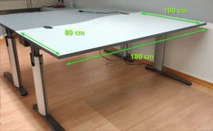 1x Büro-Schreibtisch GRAU höhenverstellbar BÜROAUFLÖSUNG ASCHAFFENBURG
