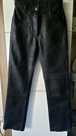 Highway Damen-LEDERJEANS   Biker-Lederhose Schwarz in Gr. 34 XS Louis