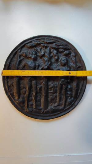 Ofenplatte aus massivem Gußeisen - Adam und Eva im Paradies Bild 3