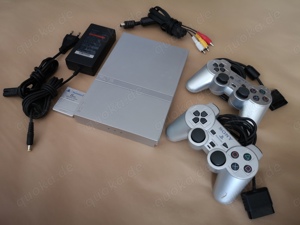 PS2 Playstation 2 Silver Edition Konsole + 2 DualShock Controller