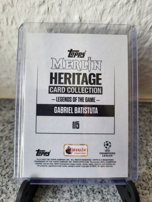  Topps Merlin Heritage 2023 24 Gabriel Batistuta AS Rom 1 1 Auto Bild 3