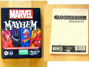 Gloomhaven Soloszenarien 12   Mayham Marvel Kartenspiel 12  