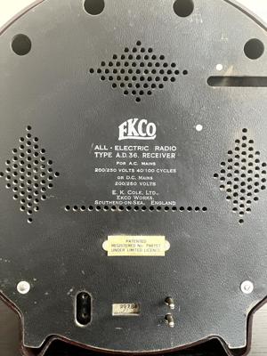  Design Klassiker: Röhrenradio von Ekco Ltd. AD 36 aus 1935, Super Zustand, funkt Bild 7