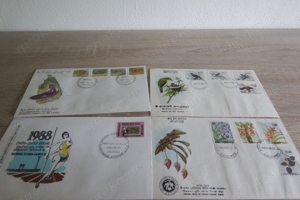 Ersttagsbriefe Sri Lanka First Day Cover, 4 Stück (80er 90er Jahre