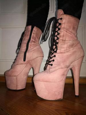 Pleaser Adore-1020FS Ankleboots rosa EUR 38 sehr oft getragen Sammler Liebhaber 