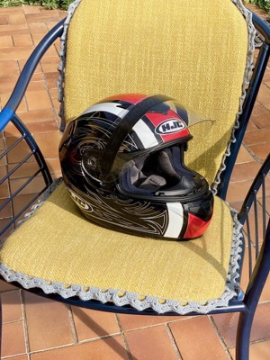Motorrad Helm HJC Größe L Schwarz Rot Weiß ,Bestzustand