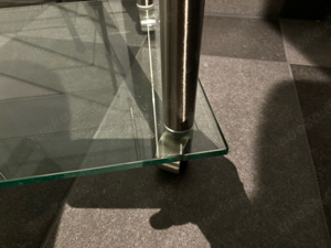 Massives Glas TV Regal Tempered Glass Fernsehregal + Rollen 80kg Bild 6