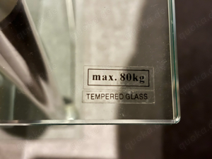 Massives Glas TV Regal Tempered Glass Fernsehregal + Rollen 80kg Bild 5
