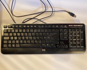 Tastatur schwarz USB HP mit Kabel Multimedia mit Lautstärkeregler