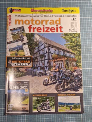 Motorradzeitung "Motorrad freizeit"01-04 2021 ungele. incl.Karten