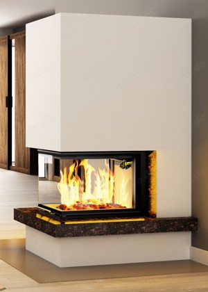 Kaminbausatz  ROYAL EXTRA Volcano 3PLUh 11KW Panorama Kamin Ofen U Kamin Neu Hajduk LDF-Kamine