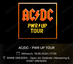 ACDC Dresden Rinne 19.6. 2 Karten