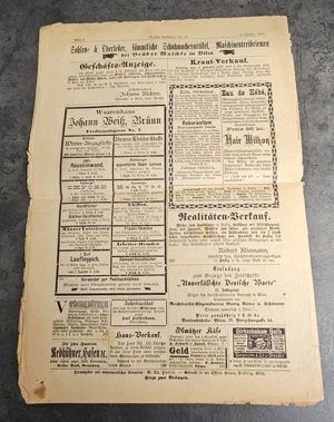 SAMMLERSTÜCK! Kaiserlich-Königliche ZEITUNGS-STÄMPELMARKE (1859) 1 Kreuzer auf Titelblatt 1887! Bild 5