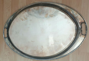 Mappin Webb 925 Sterling Silber Tablett 3Kg!! mit Expertise London 1910