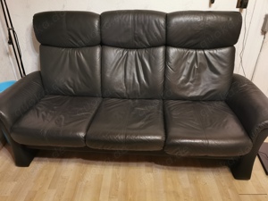 Ledercouch mit Sessel