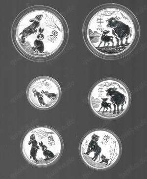 Australien lunarserie iii 6 x silbermünzen 999 1000 silber 