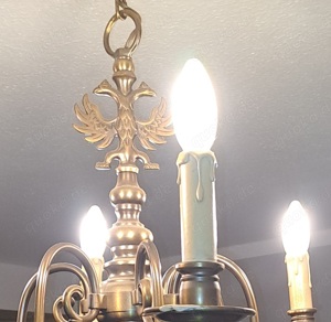 6 armiger flämischer Kronleuchter Messing mit Doppeladler - Kein Versand ! Bild 4