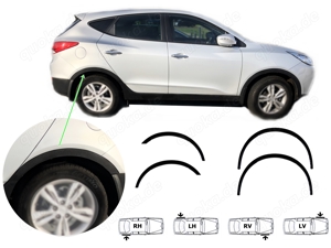 Radlauf Zierleisten für HYUNDAI ix35 vorne hinten Satz Bj 09-15