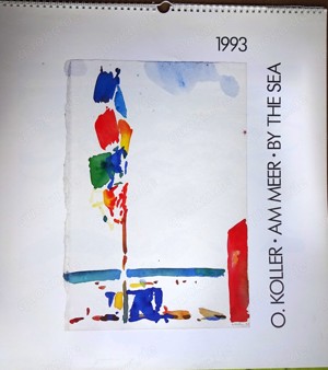 9 Kunstdruck Kalender von Oskar Koller 1993 bis 2007 z. T. handsigniert