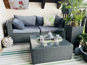 Loungeset aus geflochtenem Polyratten von Sunfun