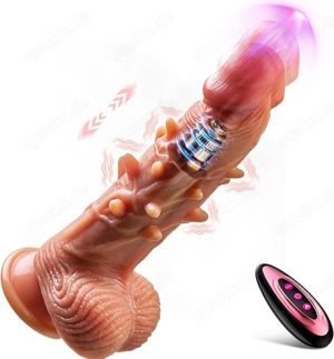 Sexspielzeug realistischer XL Dildo Vibrator mit Stoßvibrationsmodus NEU