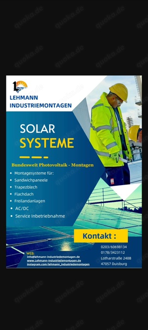 Photovoltaik- Montagen Bundesweit 