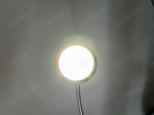 LED-Lampe, 2 Kugelleuchten Schwanenhals - Chromoptik - Fußschalter