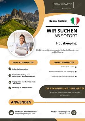 Jobs im Ausland | Jobs in Italien | Gastgewerbe | Housekeeping |