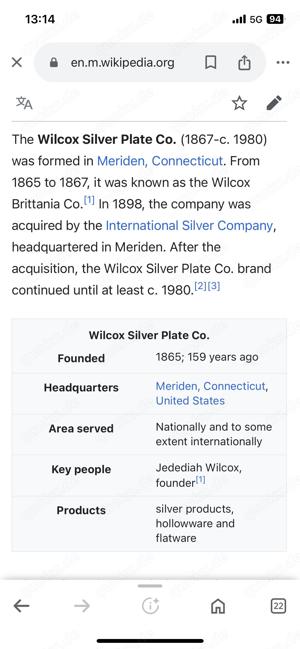 Wilcox Silverplate Co. Meriden Conn. USA  Bild 5