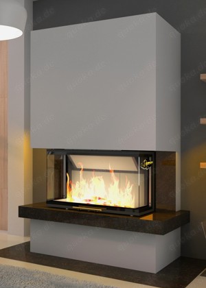 Kaminbausatz  ROYAL EXTRA Volcano 3BTh 11KW Panorama U Kamin Ofen Bausatz Neu Hajduk LDF-Kamine