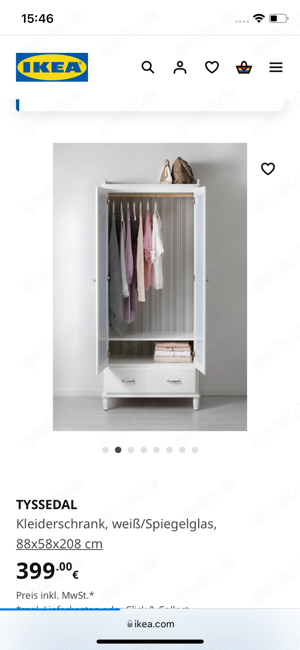 Kleiderschrank von Ikea, weiße Kleiderschrank, Top Zustand
