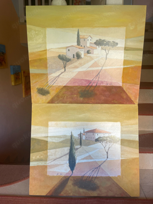 2 Wandbilder Toskana, Leinwandbild, Keilrahmenbild