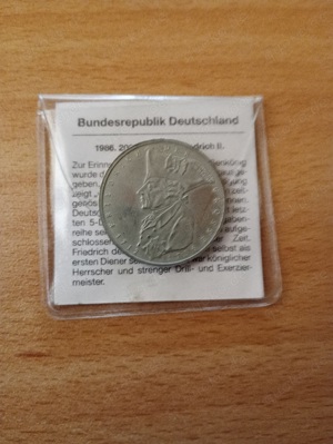 5 DM, 200. Todestag Friedrich der Große, 1986 - Kupfer-Nickel, Gedenkmünze