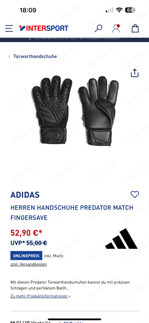 Torwarthandschuhe  predator gl match 