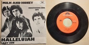 Schallplatte Eurovisionssieger 1979: Milk & Honey: Hallelujah - Lady sun - Polydor 2001 870