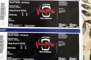 2 Musical Karten Tanz der Vampire am 05.07.24 in HH günstig abzugeben