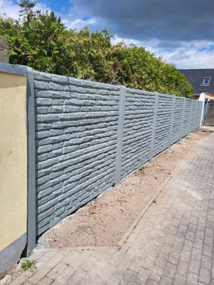 -10%   33m Betonzaun Sichtschutz Zaune Zäun direkt vom Hersteller Betonwand Larmschutz Montage Bild 2